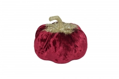 velvet pumpkin with beads 20*18.5cm bordeaux
