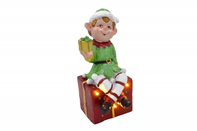 ξωτικο με δωρα/led 18*18*35cm green