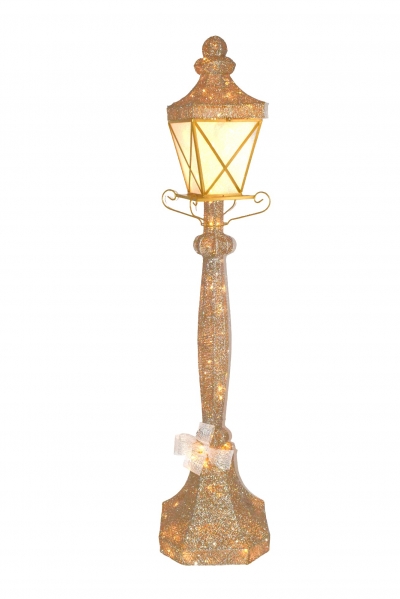 Φωτιζόμενο φανάρι πλέξη 180cm 160led champagne/white warm white IP44