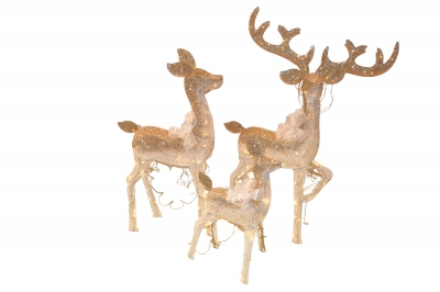 s/3 φωτιζομενα ελαφια πλεξη h.76/110/140cm 210led champagne/white warm white ip44