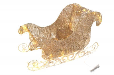 φωτιζομενο ελκηθρο πλεξη 93cm 100led champagne/white warm white ip44