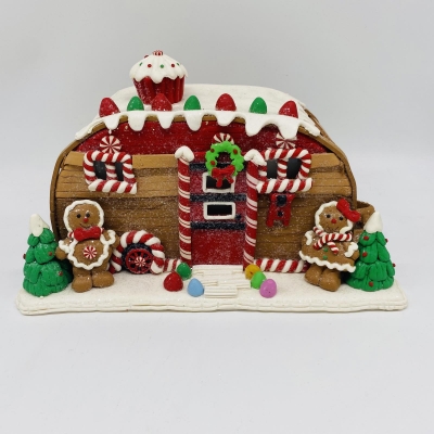 candy house τροχοσπιτο 28*16.5*15cm 3*aa led biscuit/white