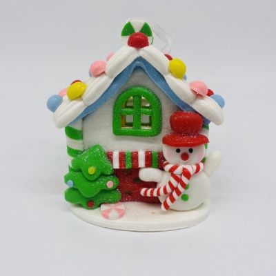 στολιδι candy house 7.5cm led light snowmann