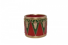 resin christmas drum 15.5*13.5cm red/green/gold
