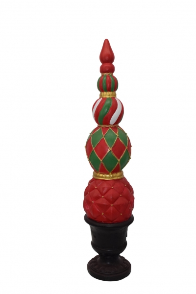resin ball pillar 29*29*129cm red/green/gold