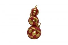 s/3 resin ball tower 15*15*34cm red/gold