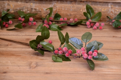 κλαδι με παγωμενα γκι και φυλλα 61cm