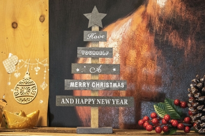 χρ.δεντρο επιτραπεζιο ξυλινο γκριζο  17.5 x 28cm 