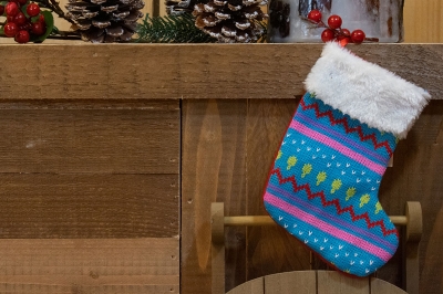 χρ.καλτσα πλεκτη γαλαζια 20x14cm