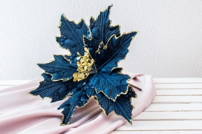 αλεξανδρινο 26cm μπλε βελουδο/χρυσο