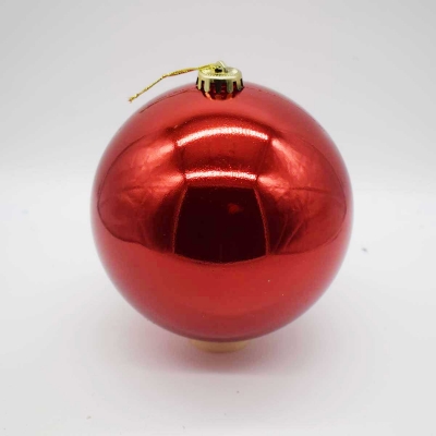 15cm χρ.μπαλα αθραυστη shiny christmas red