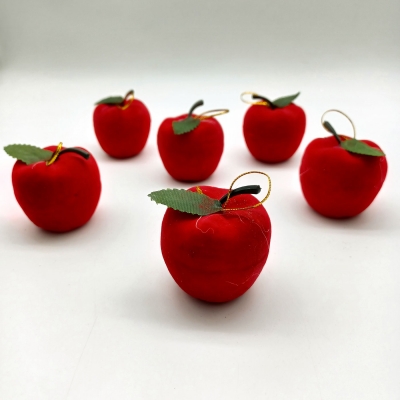 πακετο s/6 μηλαρακια velvet 5cm κοκκινα
