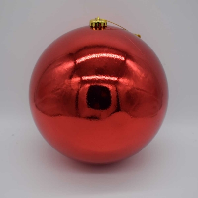 20cm χρ.μπαλα αθραυστη shiny christmas red