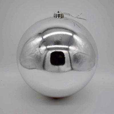 20cm χρ.μπαλα αθραυστη shiny silver