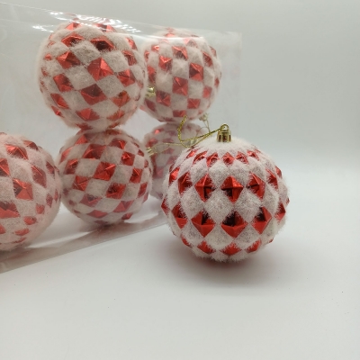 πακετο μπαλες lollipop pineapple 10cm s/6 red/white αθραυστες