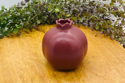 κεραμικο ροδι μπορντω ματ 10 x 10 x 11cm