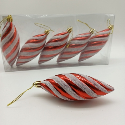 πακετο μπαλες lollipop drop 12cm s/6 red/white αθραυστες