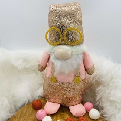 νανος-ξωτικο disco 17*24*54cm χρυσες παγετες