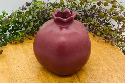 κεραμικο ροδι μπορντω ματ 13 x 13 x 13.5cm