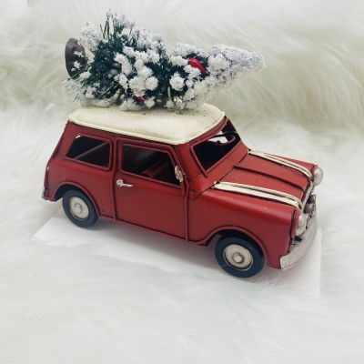 mini cooper antique με χρ.δεντρο 16*7.5*12cm