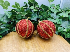 ������ foam strass s/2 d.10cm red/gold