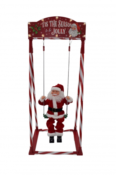 swinging santa 42*36.5*102cm κινηση/φωτακια/μουσικη