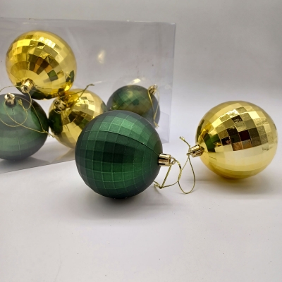 πακετο μπαλες 8cm s/6 gold/avocado green(disco) αθραυστες