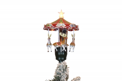 tree topper carousel 18.5*18.5*56cm κινηση/φωτακια