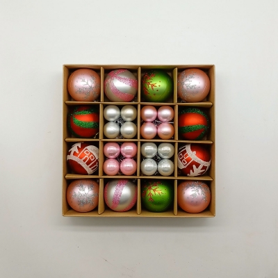 πακετο μπαλες 3cm*32/6cm*12 pink/red/green αθραυστες