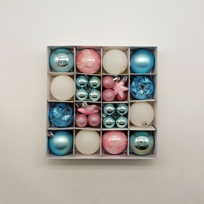 πακετο μπαλες 3cm*28/4.5cm*2/6cm*12 pink/white/arctic blue αθραυστες