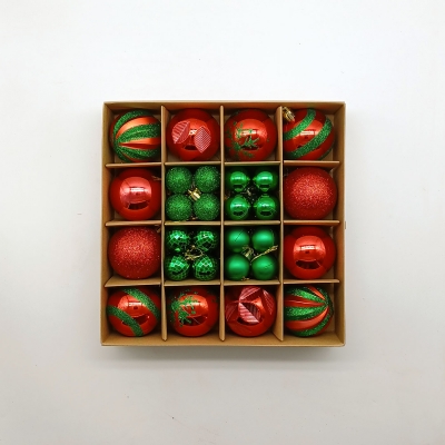 πακετο μπαλες 3cm*32/6cm*12 red/pine green αθραυστες