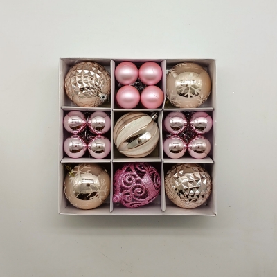 πακετο μπαλες 4cm*24/8cm*6 pink αθραυστες