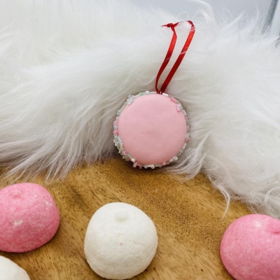 στολιδι clay dough macaron 6.35cm pink