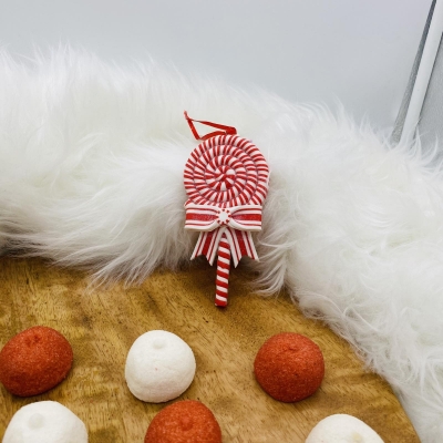 στολιδι clay dough lollypop 12.7cm red/white