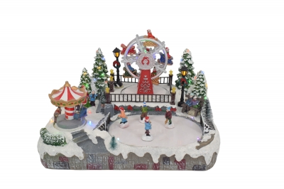 χρ.παρασταση christmas playground 35*29*22cm κινηση/φωτακια/μουσικη 3aa