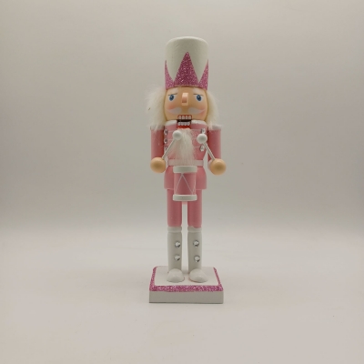 καρυοθραυστης 25cm fairytale με τυμπανο λευκο/ροζ