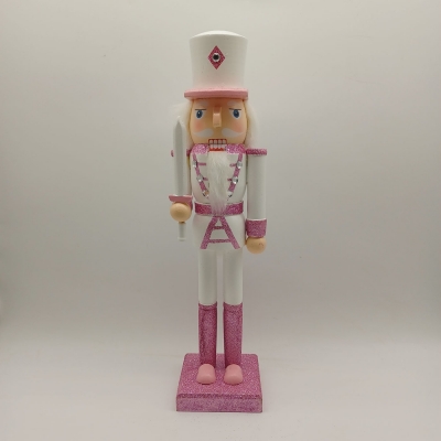 καρυοθραυστης 38cm fairytale με λευκο ξιφος λευκο/ροζ