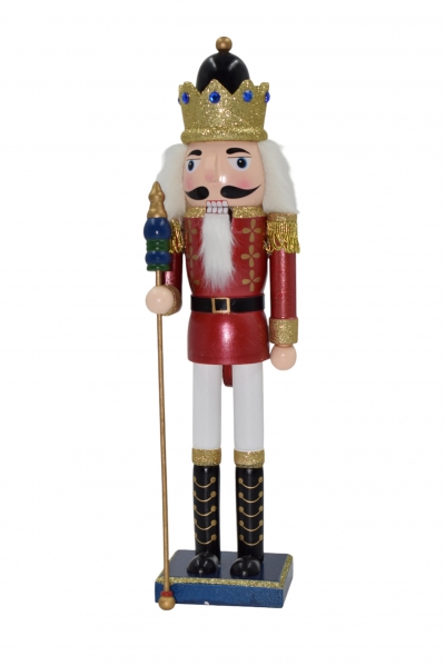 καρυοθραυστης 38cm shinny με δορυ μπορντω/λευκο