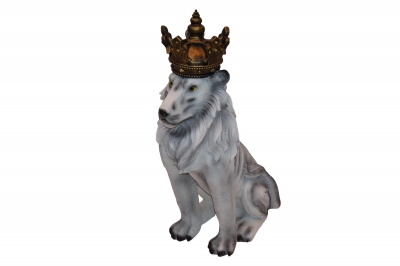 aslan lion με κορωνα 55*25*78cm grey