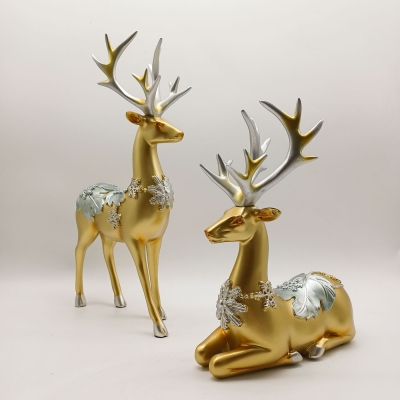 αλκες s/2 με φυλλα/νιφαδες 19*9.5*31cm /18*9*22.5cm gold