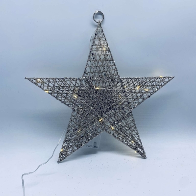 αστερι πλεξη 30cm 20led b/o,usb, champagne