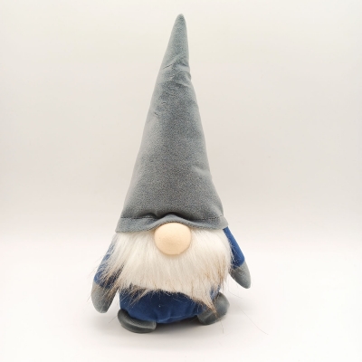 νανος-ξωτικο με φως velvet 14*11*26cm γκρι/μπλε