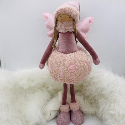 κουκλα νεραϊδα φουστα pom pom 26*17*70cm pink