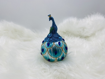 μπαλα αθραυστη με παγωνι 8*8*14cm peacock blue