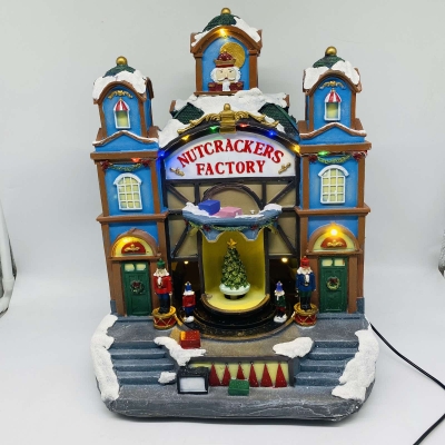 χρ.παρασταση nutcracker factory 38*35,5*28cm κινηση/φωτακια/μουσικη 3aa