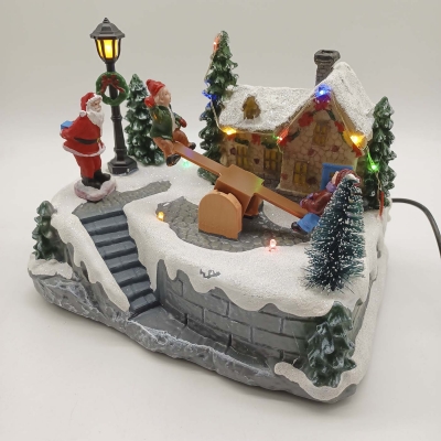 χρ.παρασταση παιδακια στην τραμπαλα 20,5*14,5*15,5cm κινηση/φωτακια/μουσικη 3aa