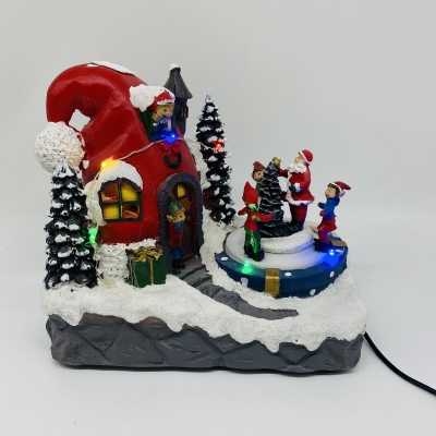 χρ.παρασταση σκουφος ξωτικα 21*14*18,5cm κινηση/φωτακια/μουσικη 3aa