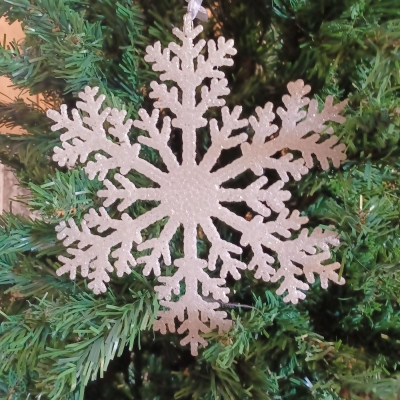 στολιδι νιφαδα glitter 18*20.5cm λευκο