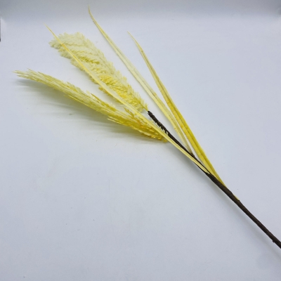 τεχνητο κλαδι διπλο pampas 85cm cream χιονισμενο