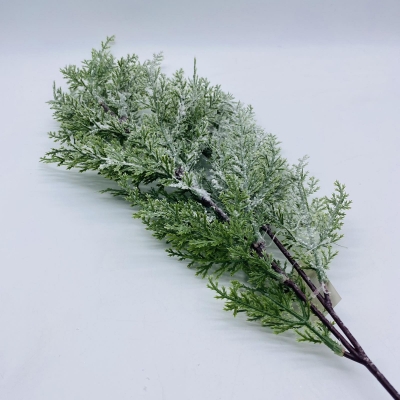 τεχνητο κλαδι κεδρος 73cm green χιονισμενο